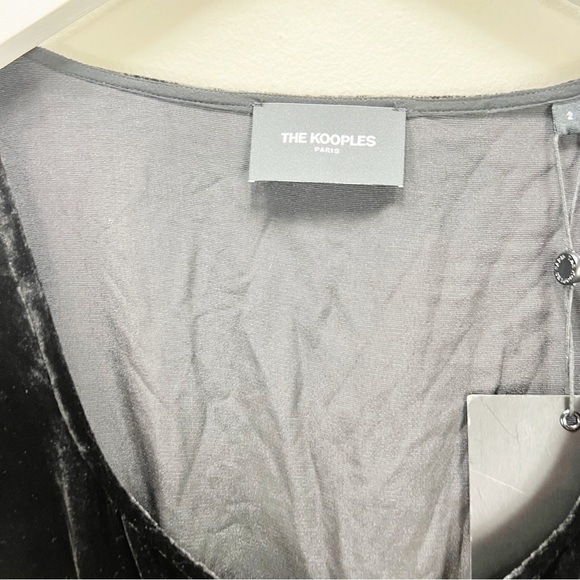 The Kooples crown velvet peplum top long sleeve size 2 nwt - Picture 6 of 8